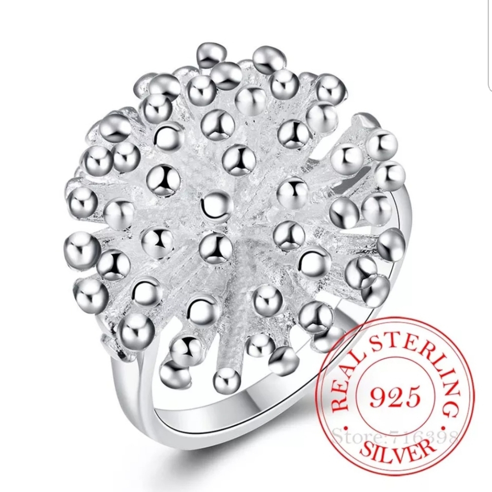 925 Sterling silver vintage fireworks silver ring
